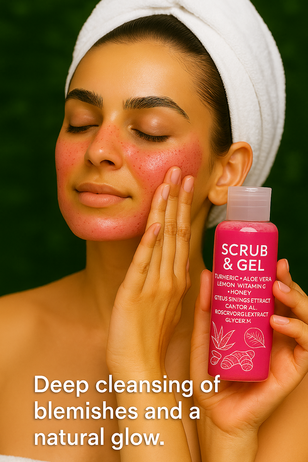 Turmeric & Lemon, Aloe Vera Scrub Gel 100g Moisturizing Care, Skin Brightening, Travel-Friendly Size